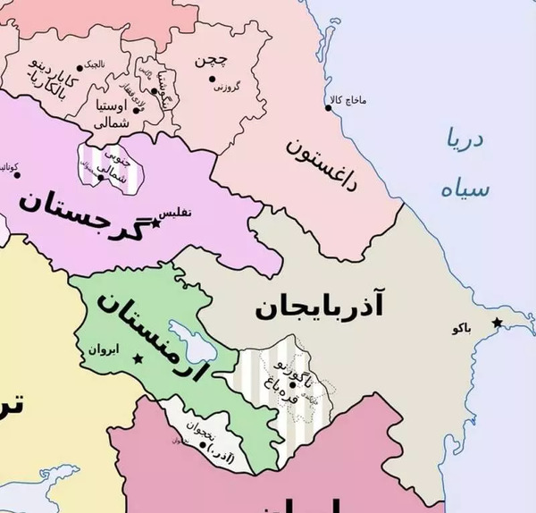 عکس نقشه ایران با همسایگان
