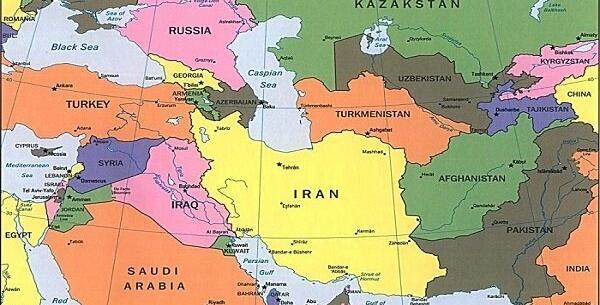 عکس نقشه ایران با همسایگان