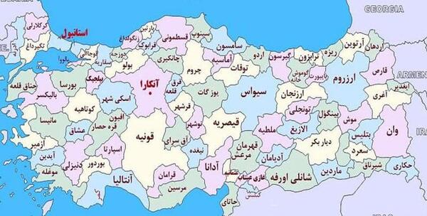 عکس نقشه ایران با همسایگان