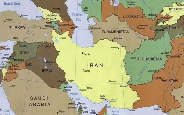 عکس نقشه ایران با همسایگان