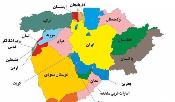 عکس نقشه ایران و اسرائیل