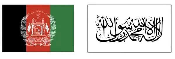 عکس نقشه افغانستان با پرچم