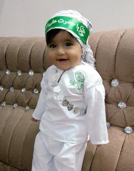 عکس نوزاد با لباس علی اصغر