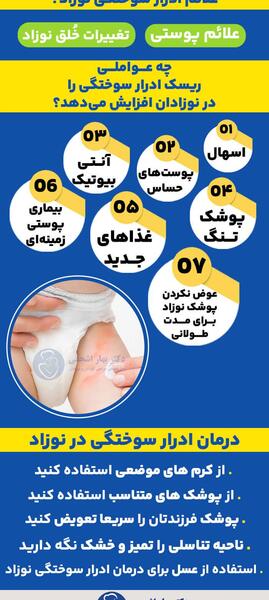 عکس سوختگی پای نوزاد با پوشک