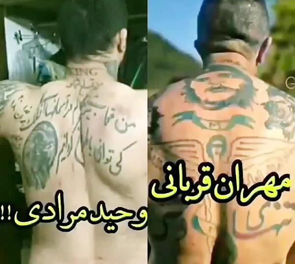 عکس تمام خالکوبی های وحید مرادی