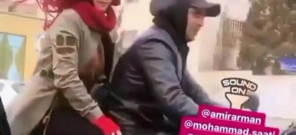 عکس پشت صحنه سریال مانکن نازنین بیاتی و امیرحسین آرمان