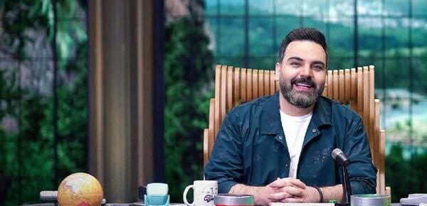عکس حامد آهنگی پشت صحنه شب اهنگی