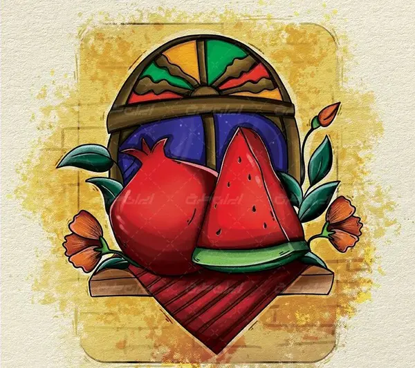 عکس هندوانه برای شب یلدا نقاشی