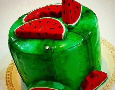 عکس کیک شب یلدا هندوانه ای