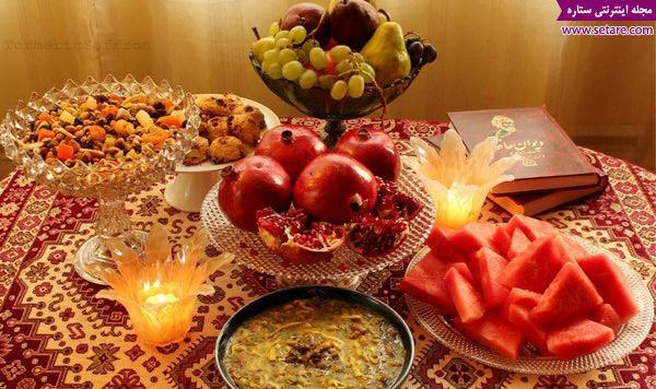 عکس از سفره ی شب یلدا