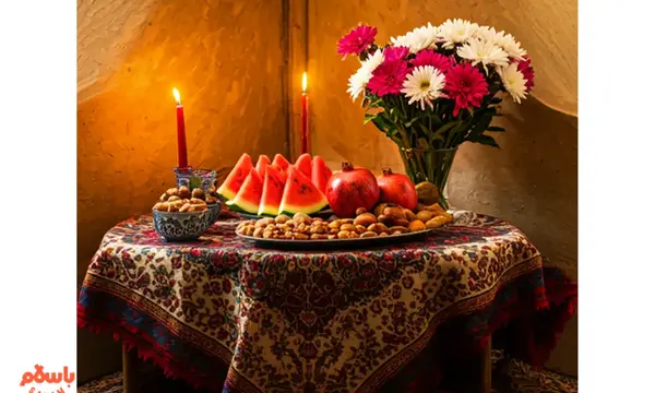 عکس از سفره ی شب یلدا