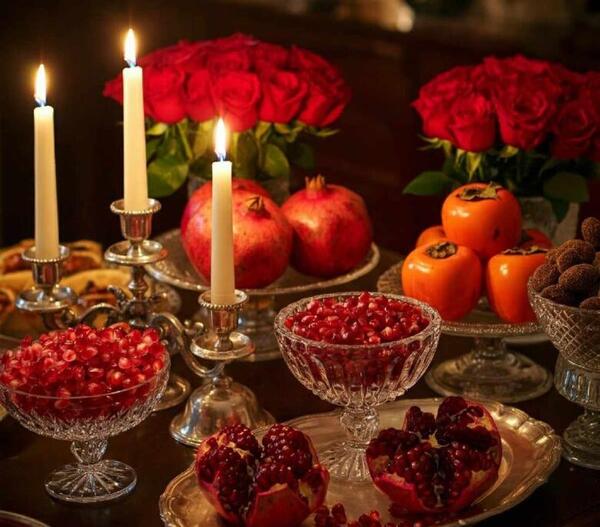 عکس از سفره ی شب یلدا