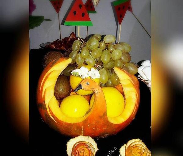 عکس تزیین کدو حلوایی شب یلدا