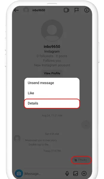 چگونه در دایرکت اینستا عکس زمان دار بفرستیم