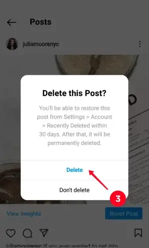 حذف عکس از دایرکت اینستاگرام