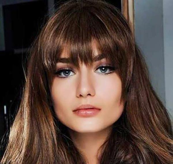 عکس موهای چتری بلند