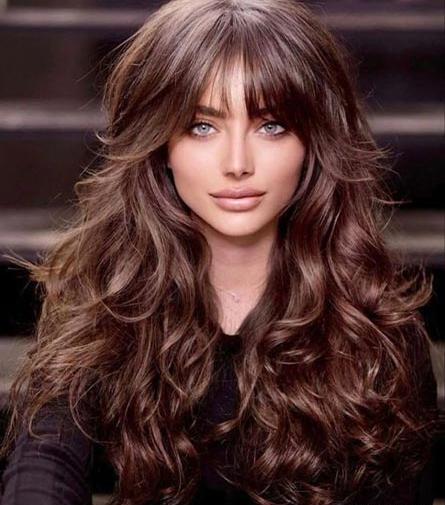 عکس موهای چتری بلند