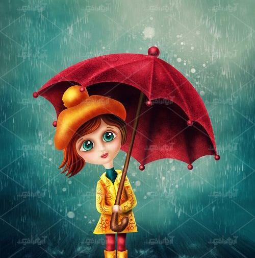 عکس فانتزی دختر با چتر
