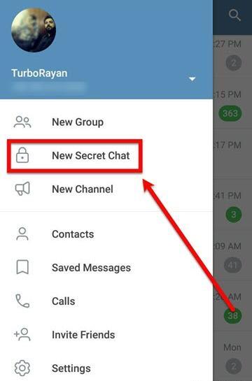 عکس گرفتن از سکرت چت تلگرام