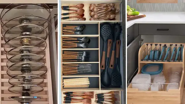 عکس از داخل کابینت آشپزخانه نی نی سایت