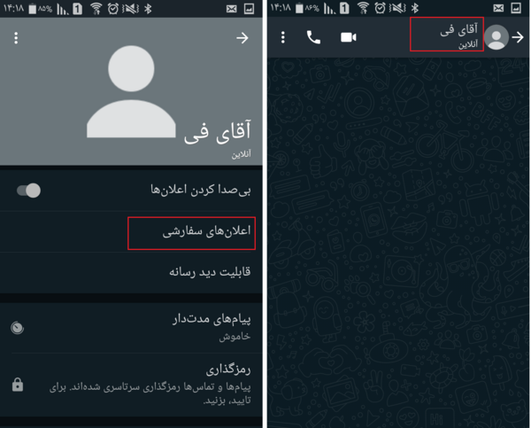عکس بي صدا كردن وضعیت واتساپ چیست