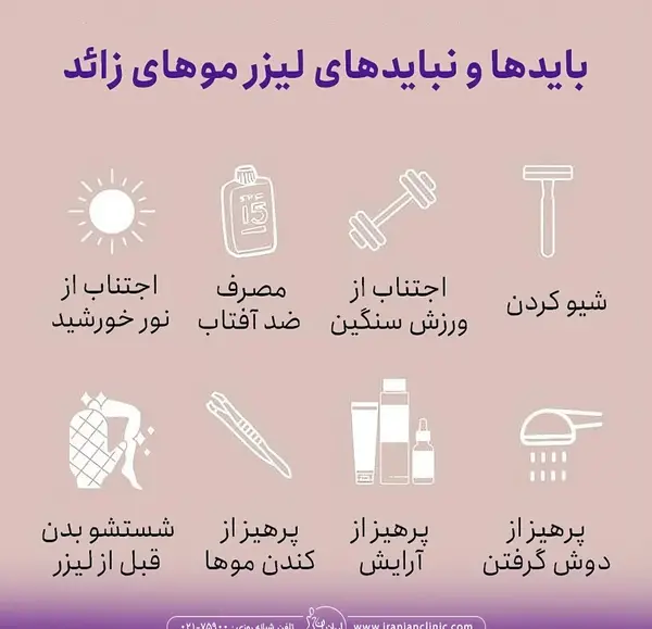 عکس قبل و بعد لیزر موی زائد