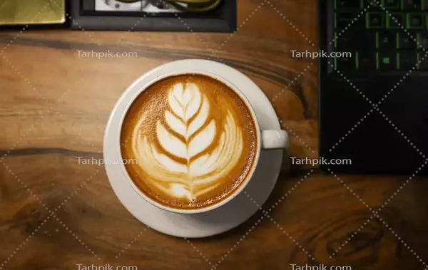 عکس لپ تاپ با قهوه