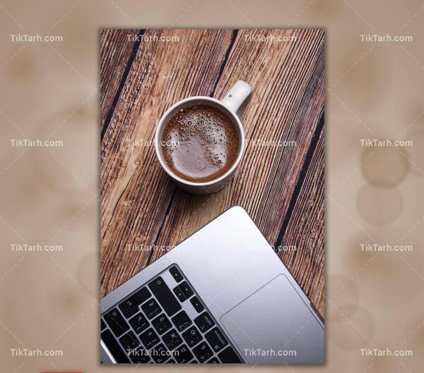 عکس لپ تاپ با قهوه