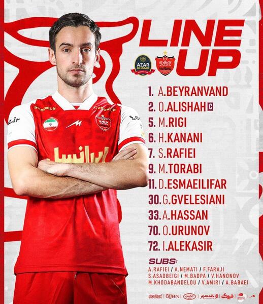 عکس بازیکنان پرسپولیس در بازی امروز