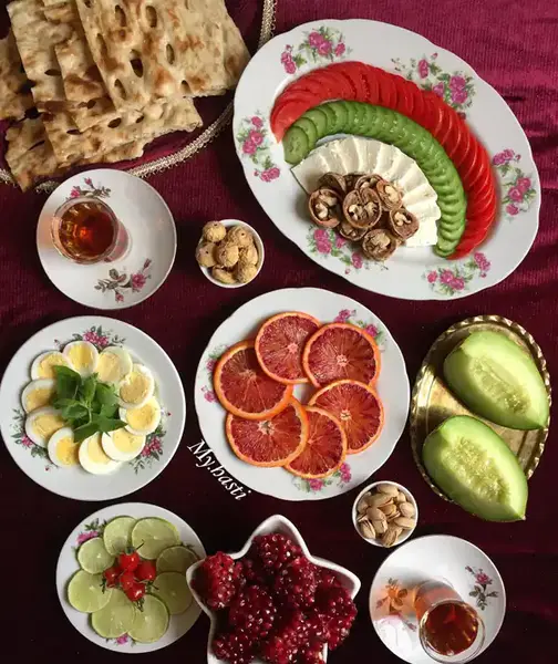 عکس سفره صبحانه نقاشی