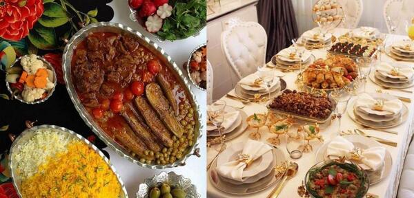 عکس سفره شام شیک
