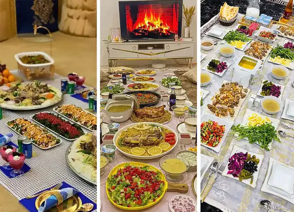 عکس سفره شام مجلسی