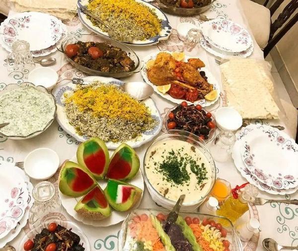 عکس سفره شام مجلسی