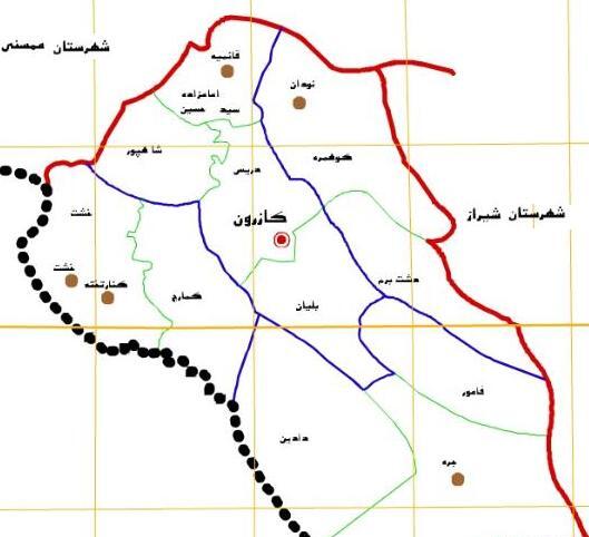 عکس هوایی شهر کازرون