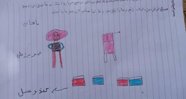 عکس نقاشی روستا ساده