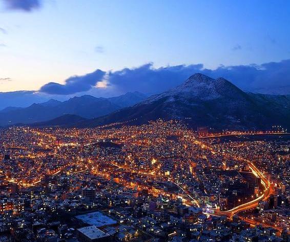عکس هوایی از شهر بانه