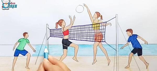 عکس نقاشی والیبالیست