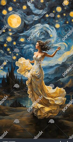 عکس نقاشی ونگوگ شب پر ستاره