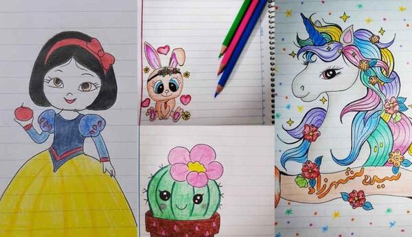 عکس نقاشی های زیبا دخترانه