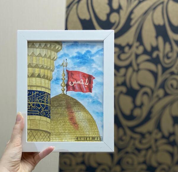 عکس نقاشی پرچم یا حسین