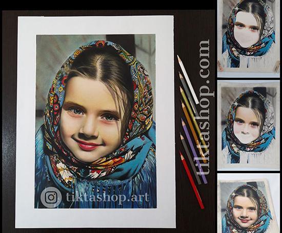 عکس نقاشی و طراحی چهره دختر