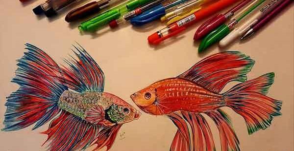 عکس نقاشی ماهی فانتزی
