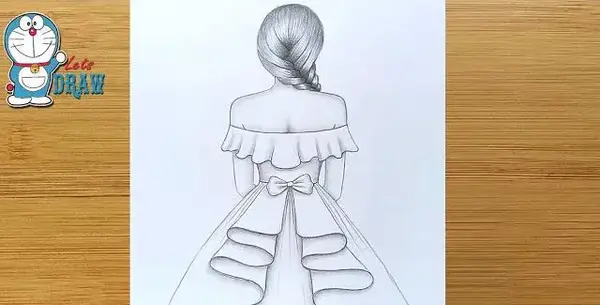 عکس نقاشی مدل لباس دخترانه