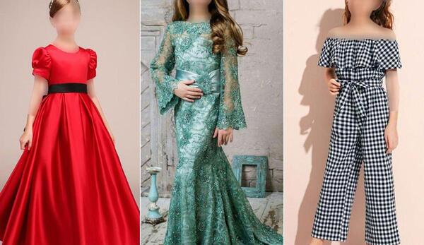 عکس نقاشی لباس مجلسی دخترانه