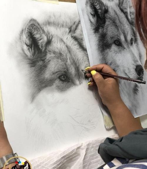 عکس نقاشی گرگ سیاه