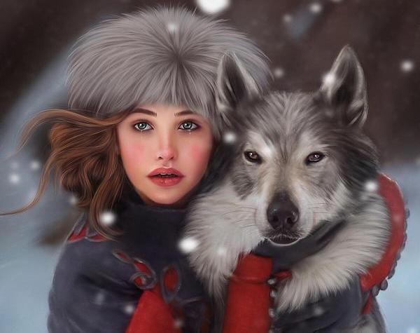 عکس نقاشی گرگ سیاه