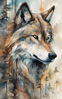 عکس نقاشی گرگ با دست