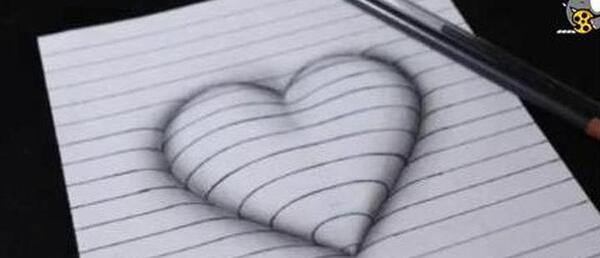 عکس قلب واقعی نقاشی شده