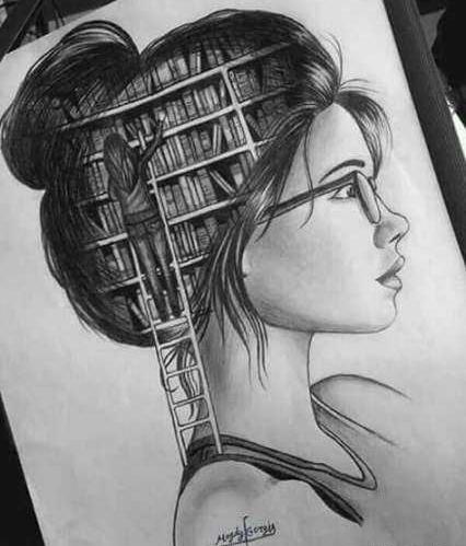 عکس نقاشی طراحی دخترانه زیبا