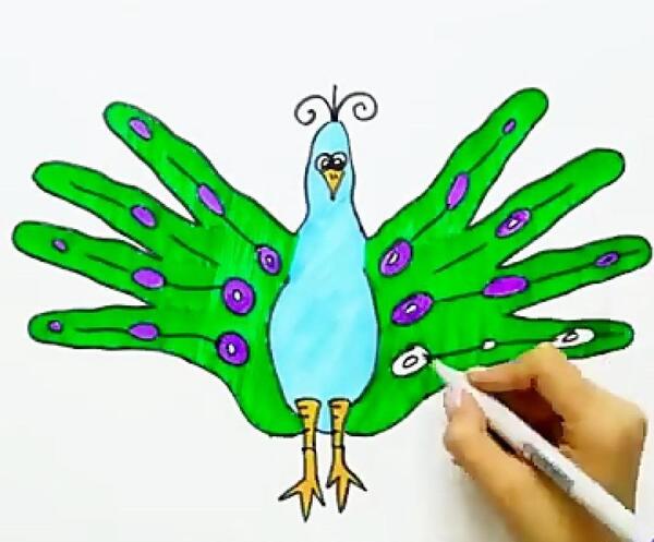 عکس نقاشی طاووس آسان